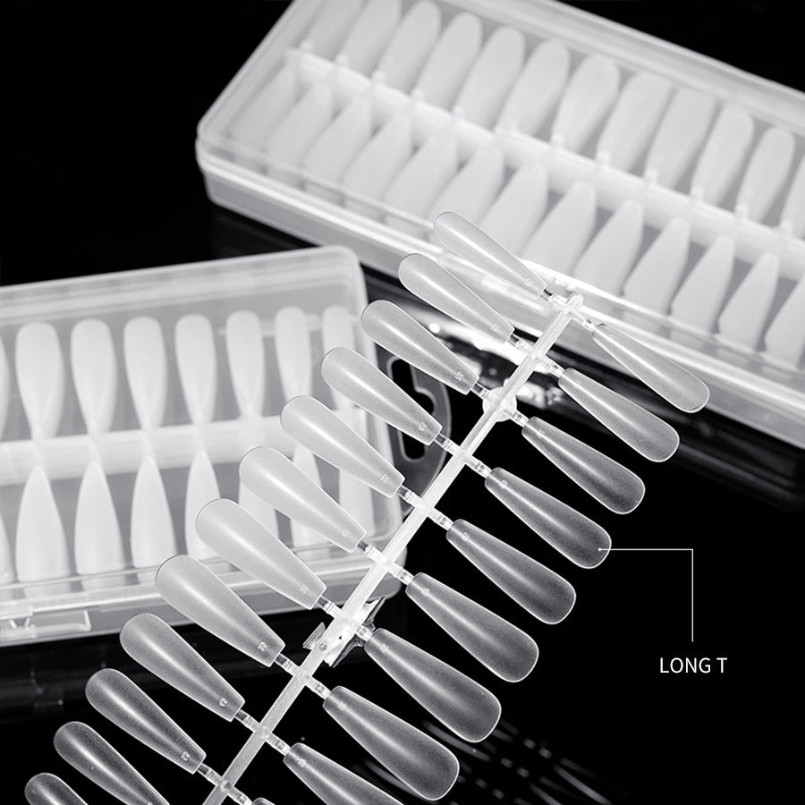 Matt Long coffin | Medium Stiletto Nail Jelly Tips 308Pcs Pre Etched Press on Nail