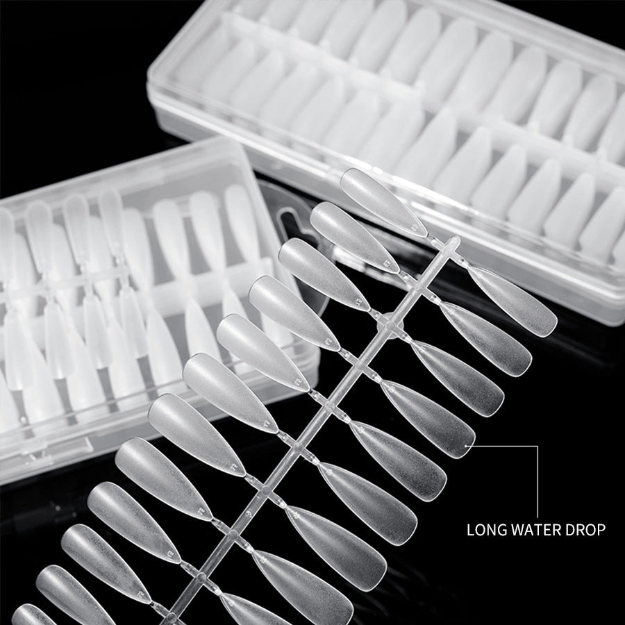 Matt Long coffin | Medium Stiletto Nail Jelly Tips 308Pcs Pre Etched Press on Nail