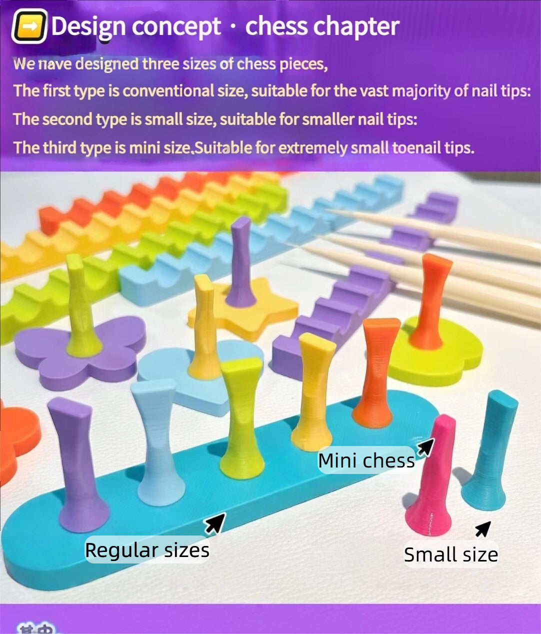 Pastel Colorful Nail Practice Stand & Brush Holder