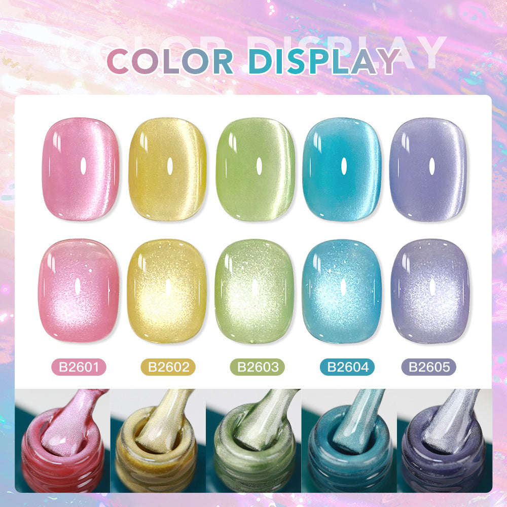 Rainbow Pastel Magnetic 5 Colors 15ml Cat Eye Gel Nail Set