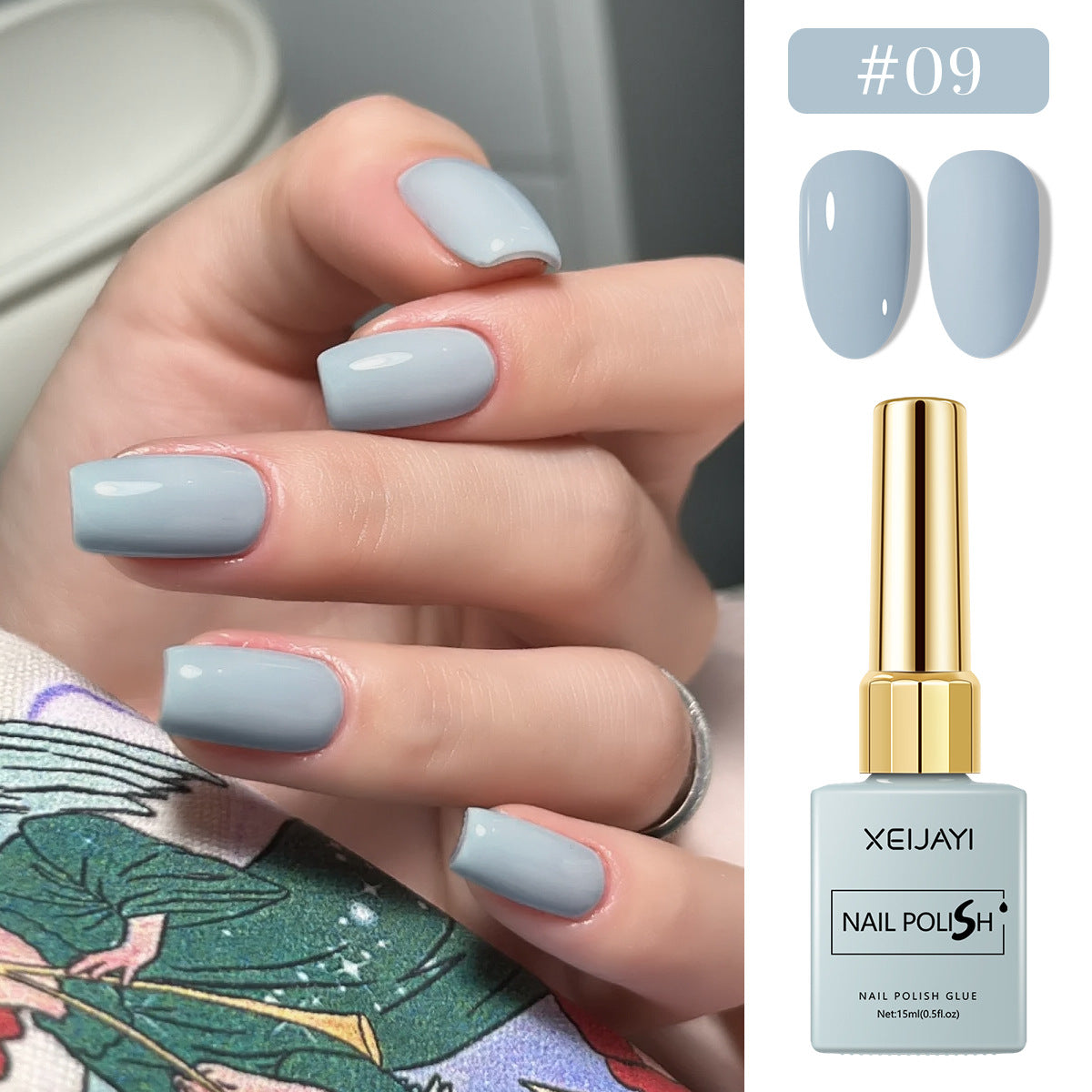 6PCS Blue Gel Nail Polish Set – Icy, Denim, and Navy Shades for Trendy Nails