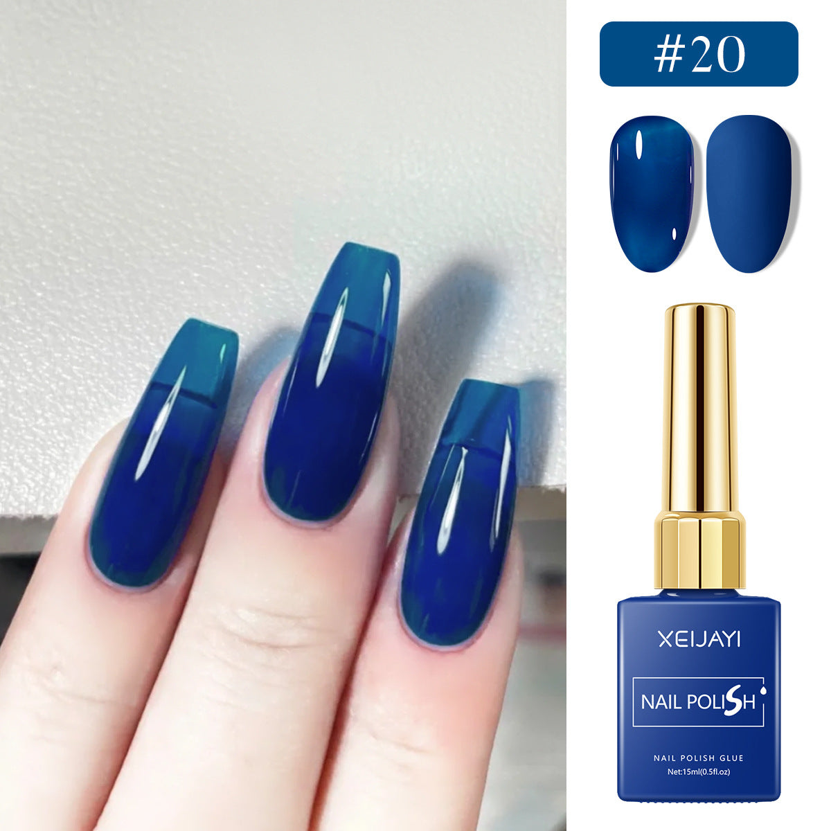 6PCS Blue Gel Nail Polish Set – Icy, Denim, and Navy Shades for Trendy Nails