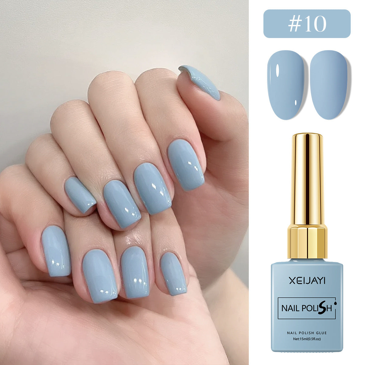 6PCS Blue Gel Nail Polish Set – Icy, Denim, and Navy Shades for Trendy Nails