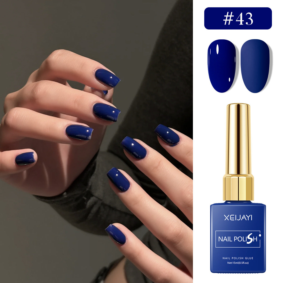 6PCS Blue Gel Nail Polish Set – Icy, Denim, and Navy Shades for Trendy Nails