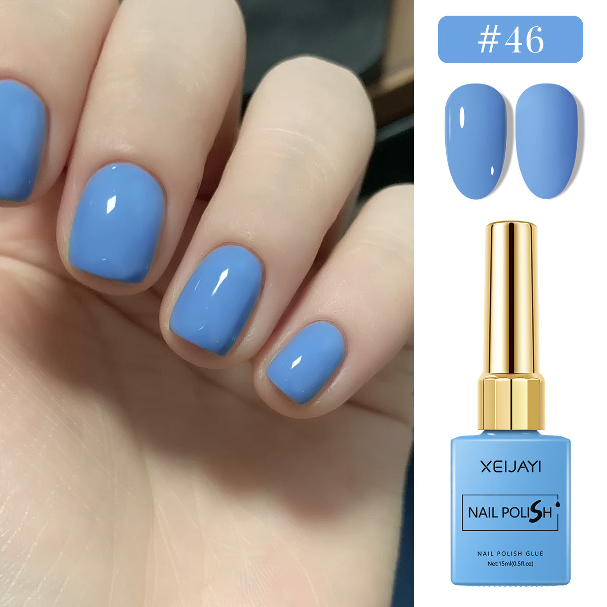 6PCS Blue Gel Nail Polish Set – Icy, Denim, and Navy Shades for Trendy Nails