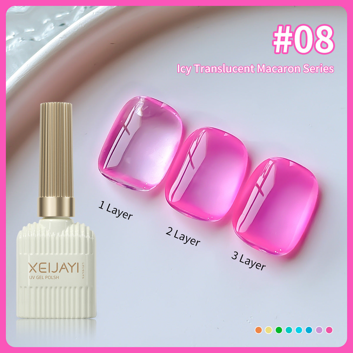 15ML 8PCS Jelly Gel Nail Polish Set - Sheer Ice Macaron Colors for Summer Nails